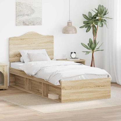 Struttura del letto Rovere Sonoma 75 x 190 cm Pino massello | homemem39