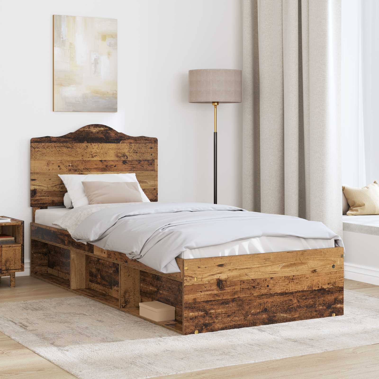 Struttura del letto Legno vecchio 75 x 190 cm Pino massello | homemem39