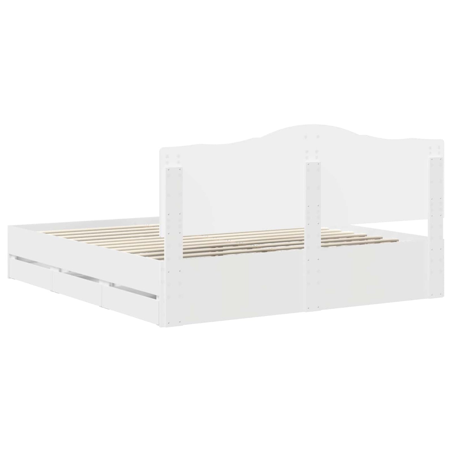 Struttura del letto Bianco 200 x 200 cm Legno Ingegnerizzato | homemem39