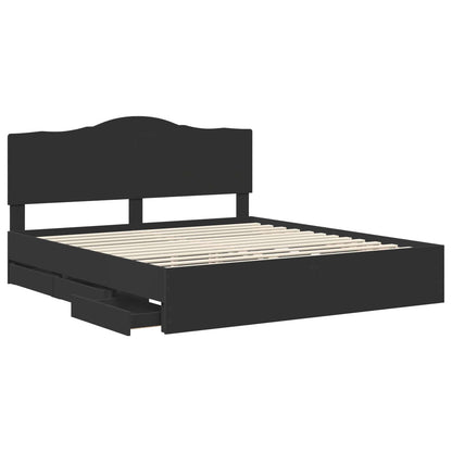 Struttura del letto Nero 200 x 200 cm Legno Ingegnerizzato | homemem39