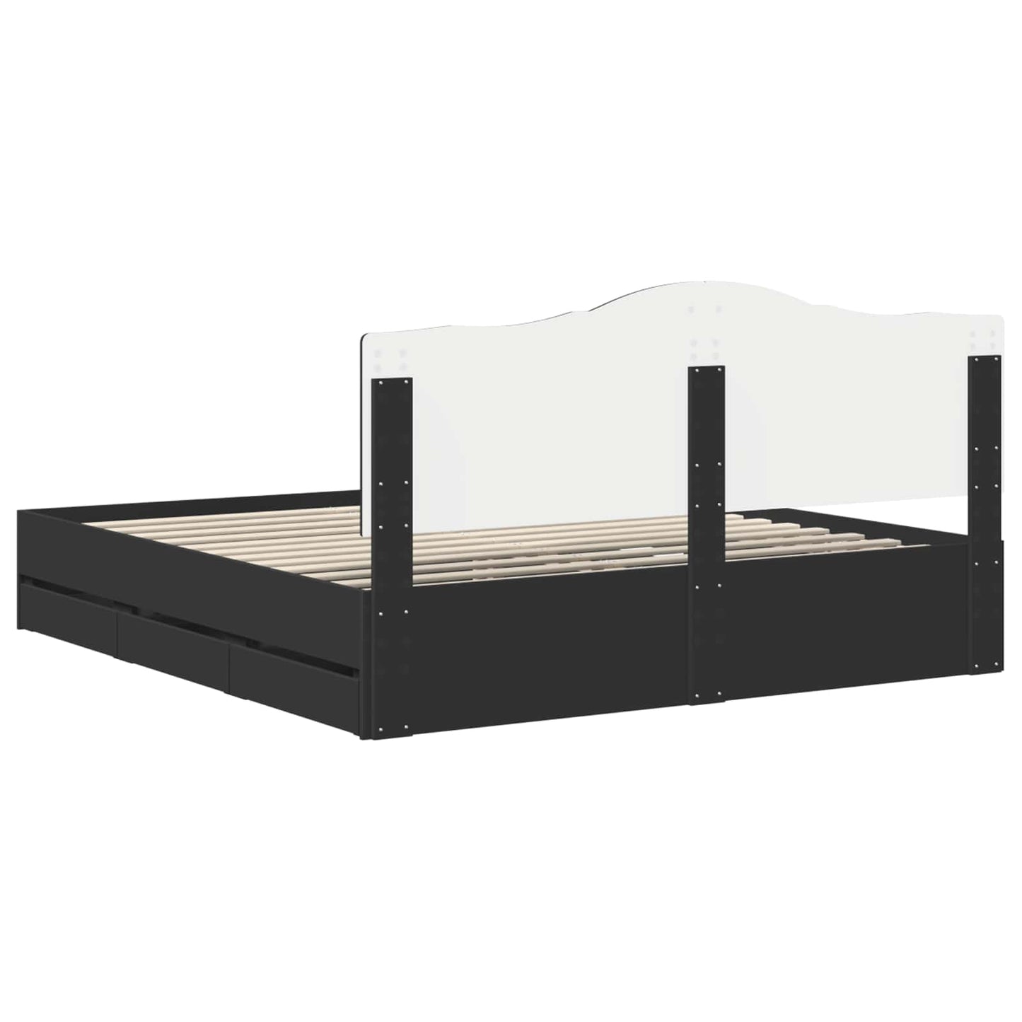 Struttura del letto Nero 200 x 200 cm Legno Ingegnerizzato | homemem39