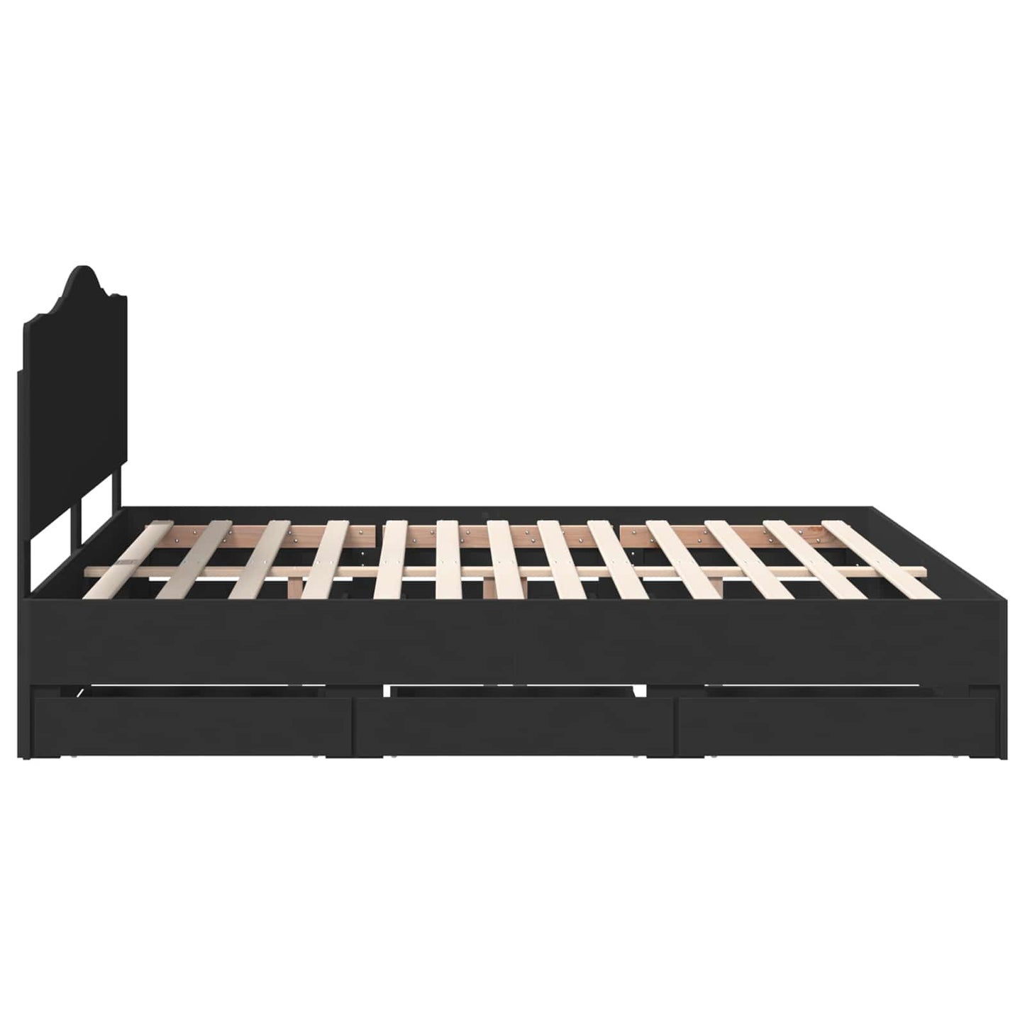 Struttura del letto Nero 200 x 200 cm Legno Ingegnerizzato | homemem39
