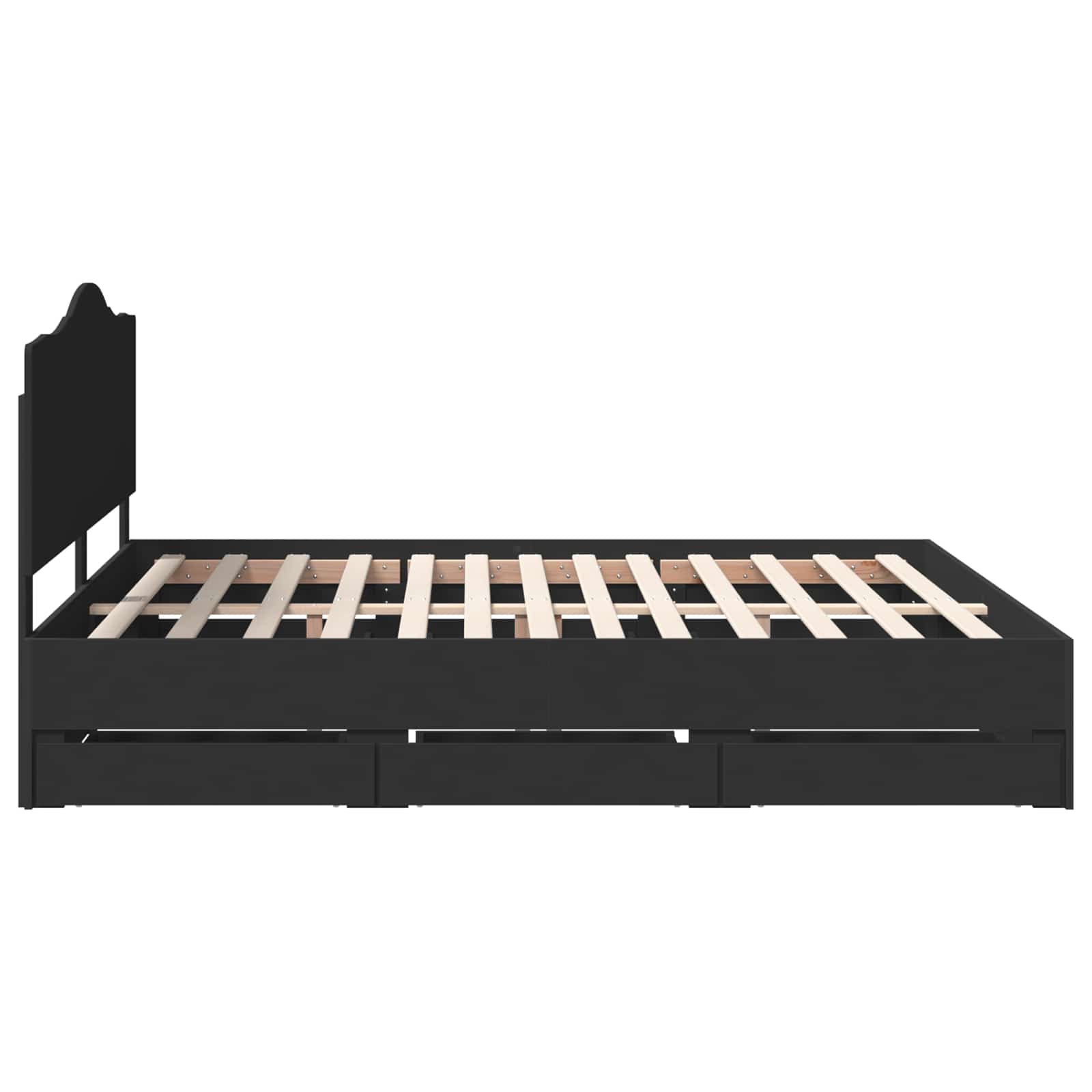 Struttura del letto Nero 200 x 200 cm Legno Ingegnerizzato | homemem39
