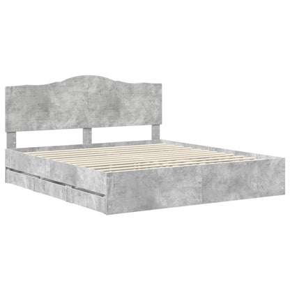 Struttura del letto con cassetto Grigio cemento 200 x 200 cm