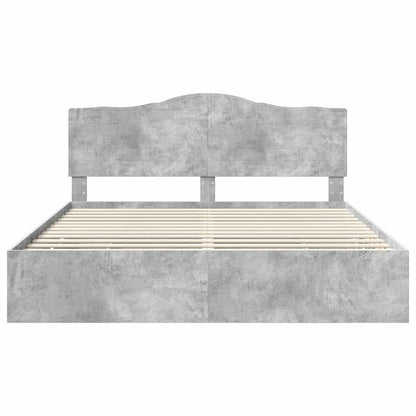 Struttura del letto con cassetto Grigio cemento 200 x 200 cm