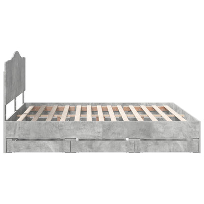 Struttura del letto con cassetto Grigio cemento 200 x 200 cm