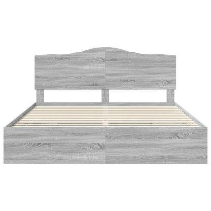 Struttura del letto con cassetto Grigio Sonoma 200 x 200 cm