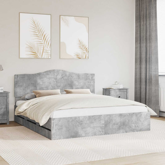 Struttura del letto con cassetto Grigio Cemento 180 x 200 cm | homemem39