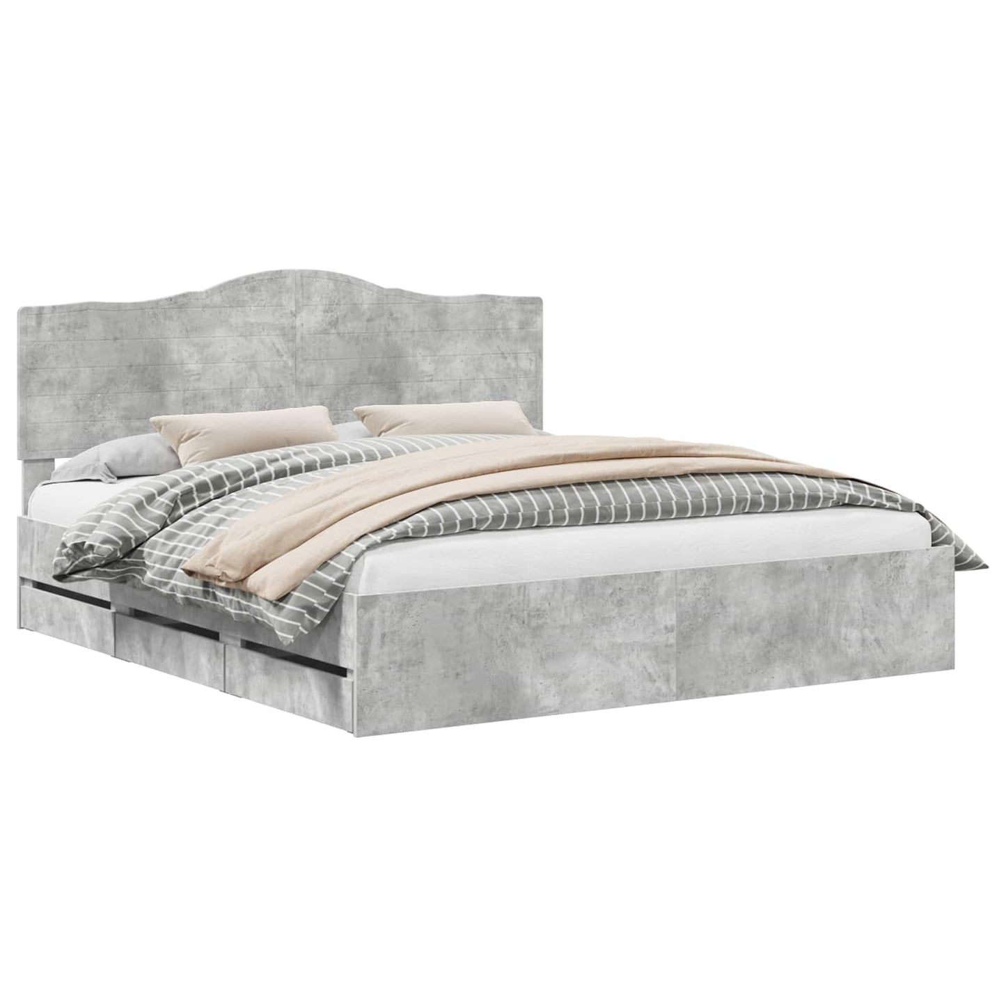 Struttura del letto con cassetto Grigio cemento 180 x 200 cm