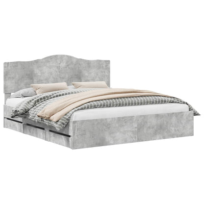 Struttura del letto con cassetto Grigio cemento 180 x 200 cm