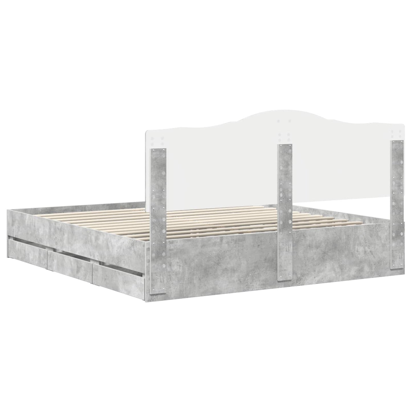 Struttura del letto con cassetto Grigio Cemento 180 x 200 cm | homemem39