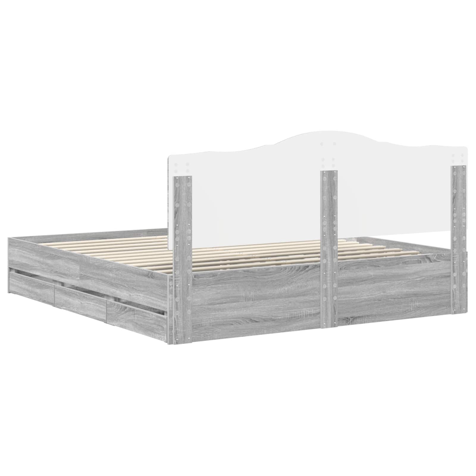 Struttura del letto con cassetto Grigio Sonoma 180 x 200 cm | homemem39