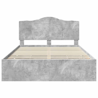 Struttura del letto con cassetto Grigio cemento 160 x 200 cm