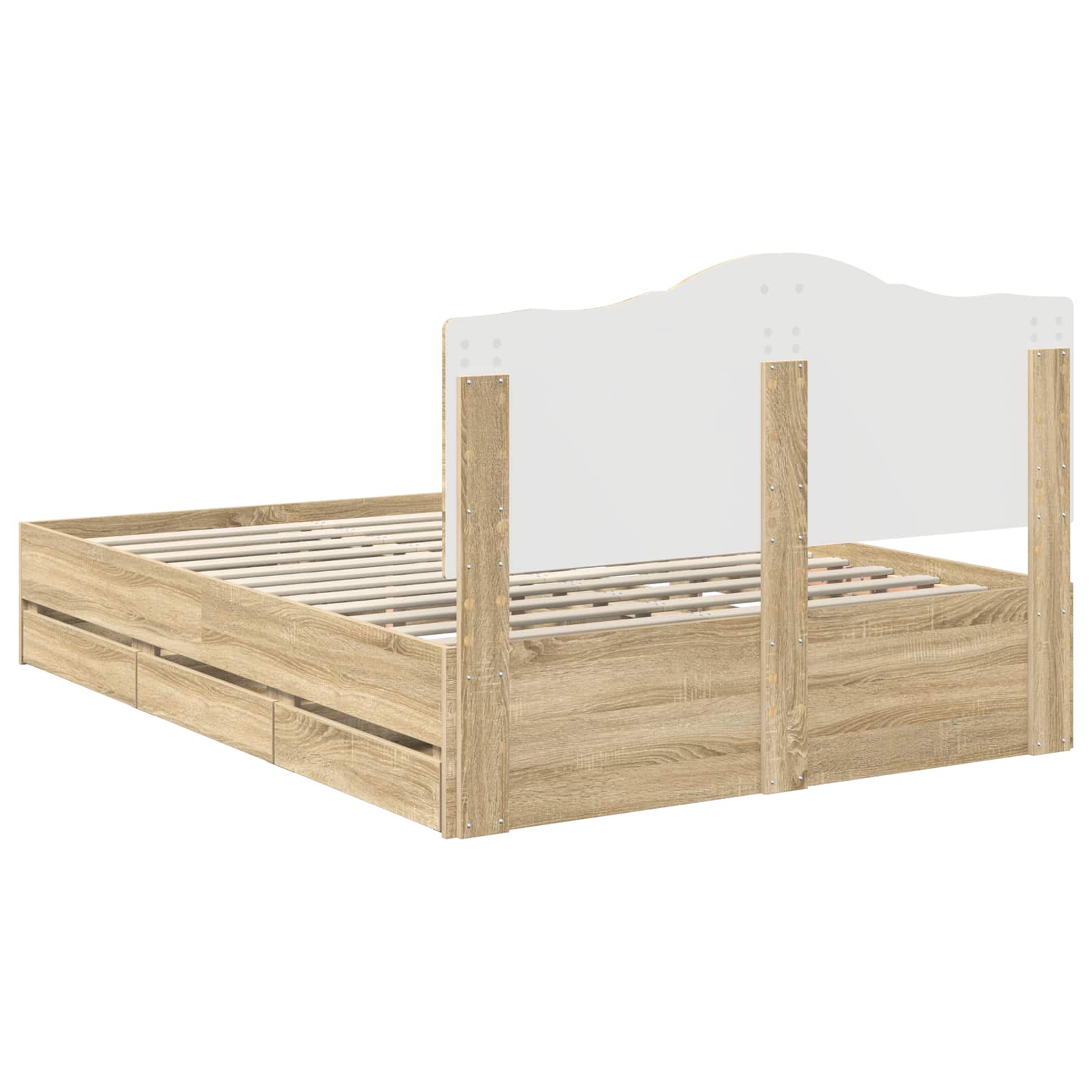 Struttura del letto con cassetto Rovere Sonoma 150 x 200 cm | homemem39