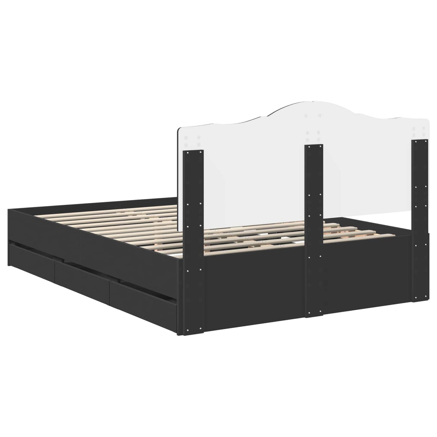 Struttura del letto Nero 140 x 200 cm Legno Ingegnerizzato | homemem39