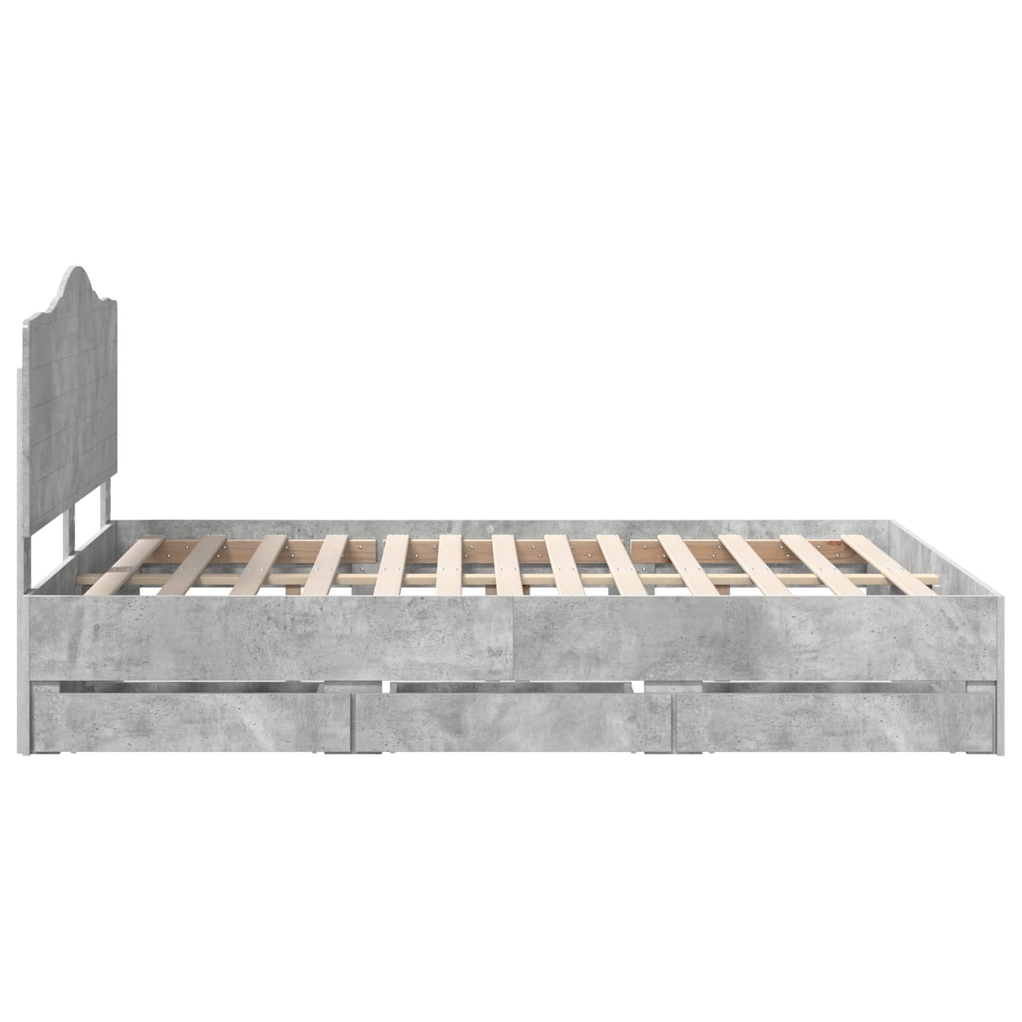 Struttura del letto con cassetto Grigio cemento 140 x 190 cm