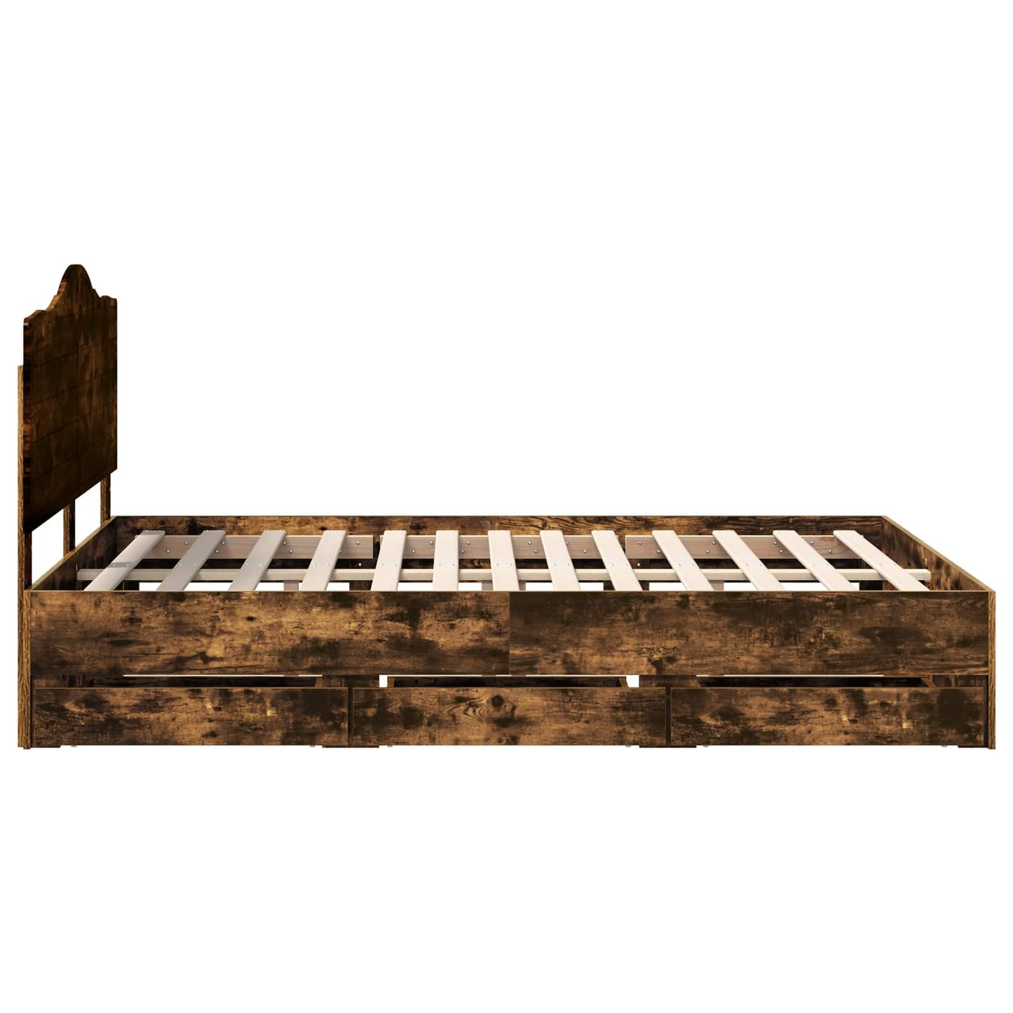 Struttura del letto con cassetto Rovere fumé 140 x 190 cm