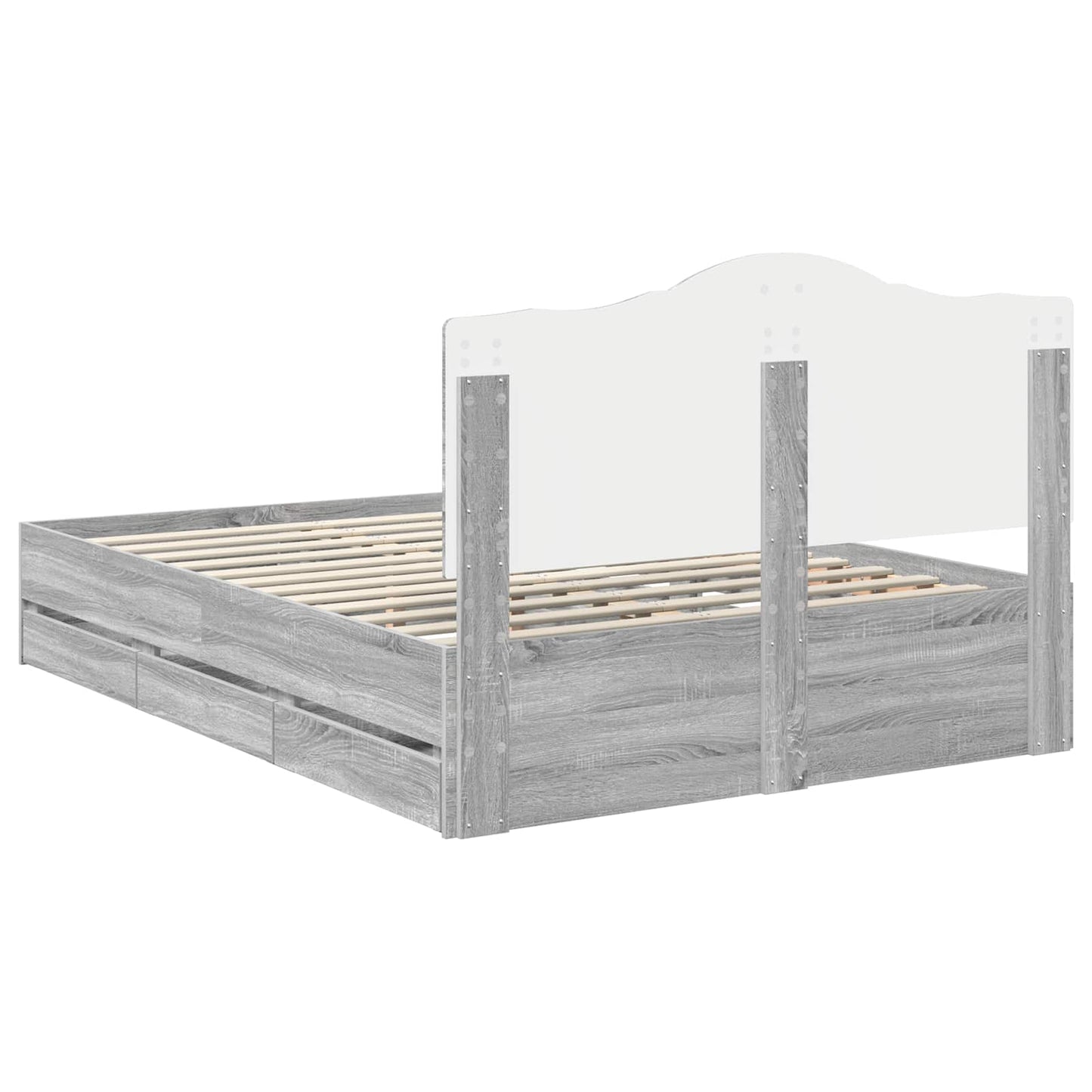 Struttura del letto con cassetto Grigio Sonoma 140 x 190 cm