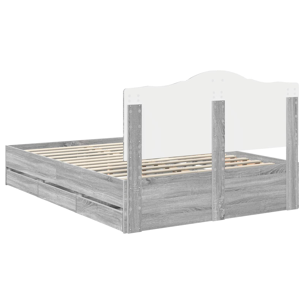 Struttura del letto con cassetto Grigio Sonoma 140 x 200 cm - homemem39