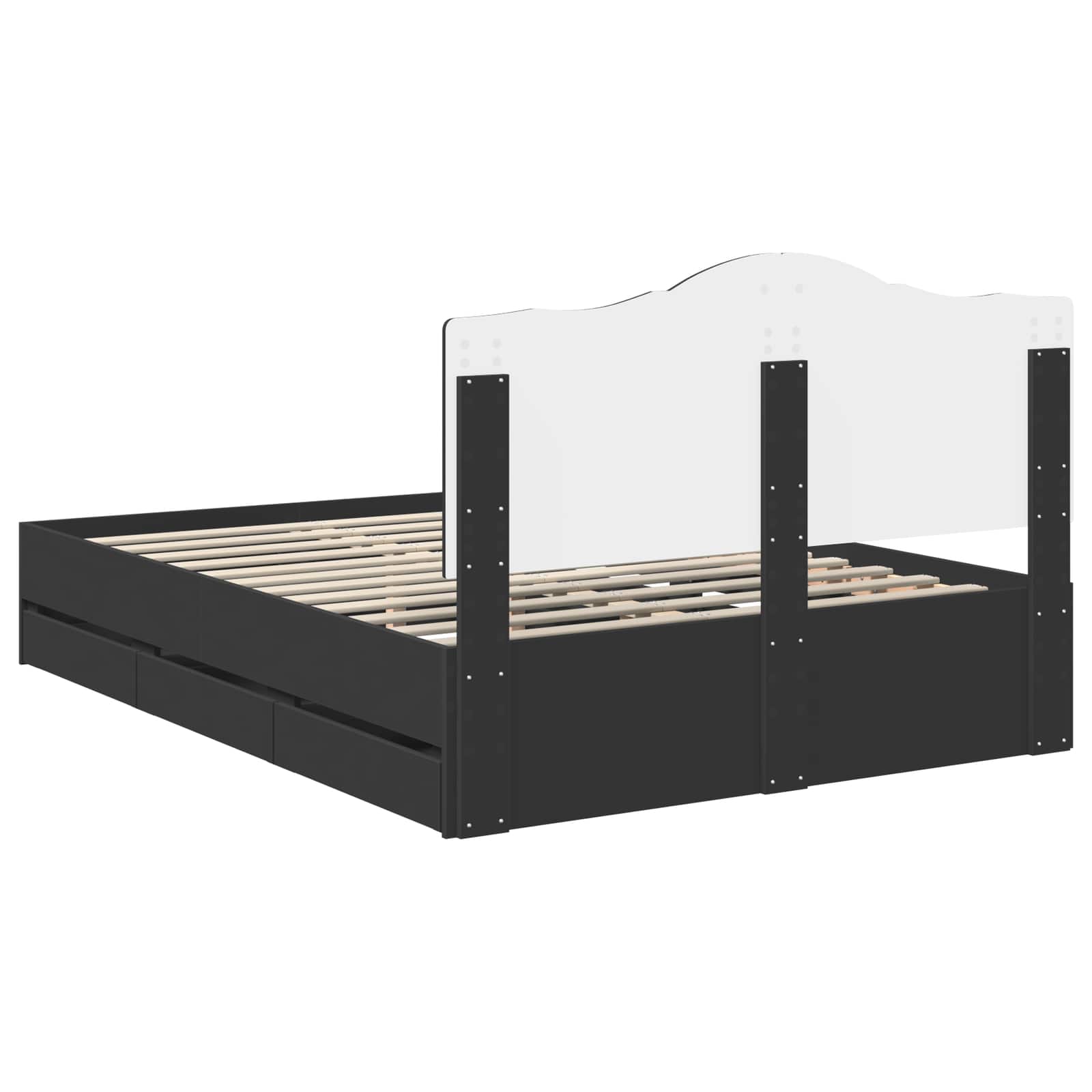 Struttura del letto Nero 140 x 190 cm Legno Ingegnerizzato | homemem39