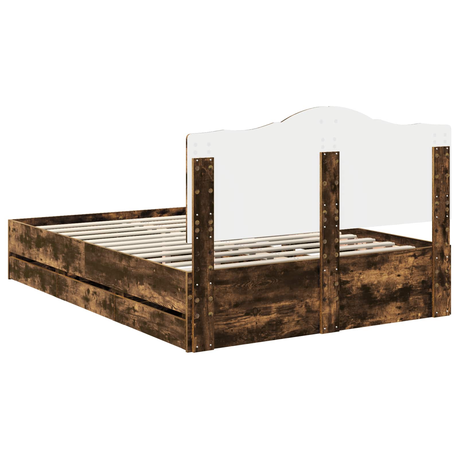 Struttura del letto con cassetto Rovere Fumo 140 x 190 cm | homemem39