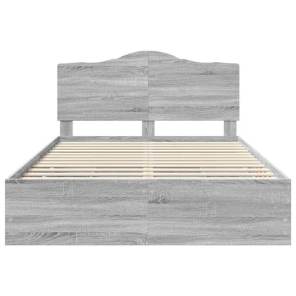 Struttura del letto con cassetto Grigio Sonoma 140 x 200 cm