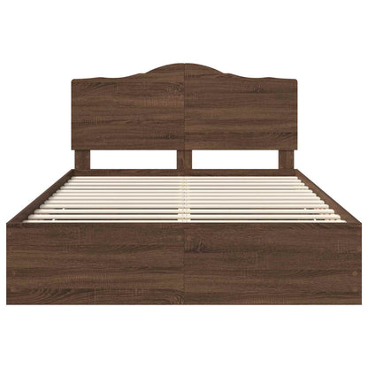 Struttura del letto con cassetto Rovere Marrone 140 x 200 cm