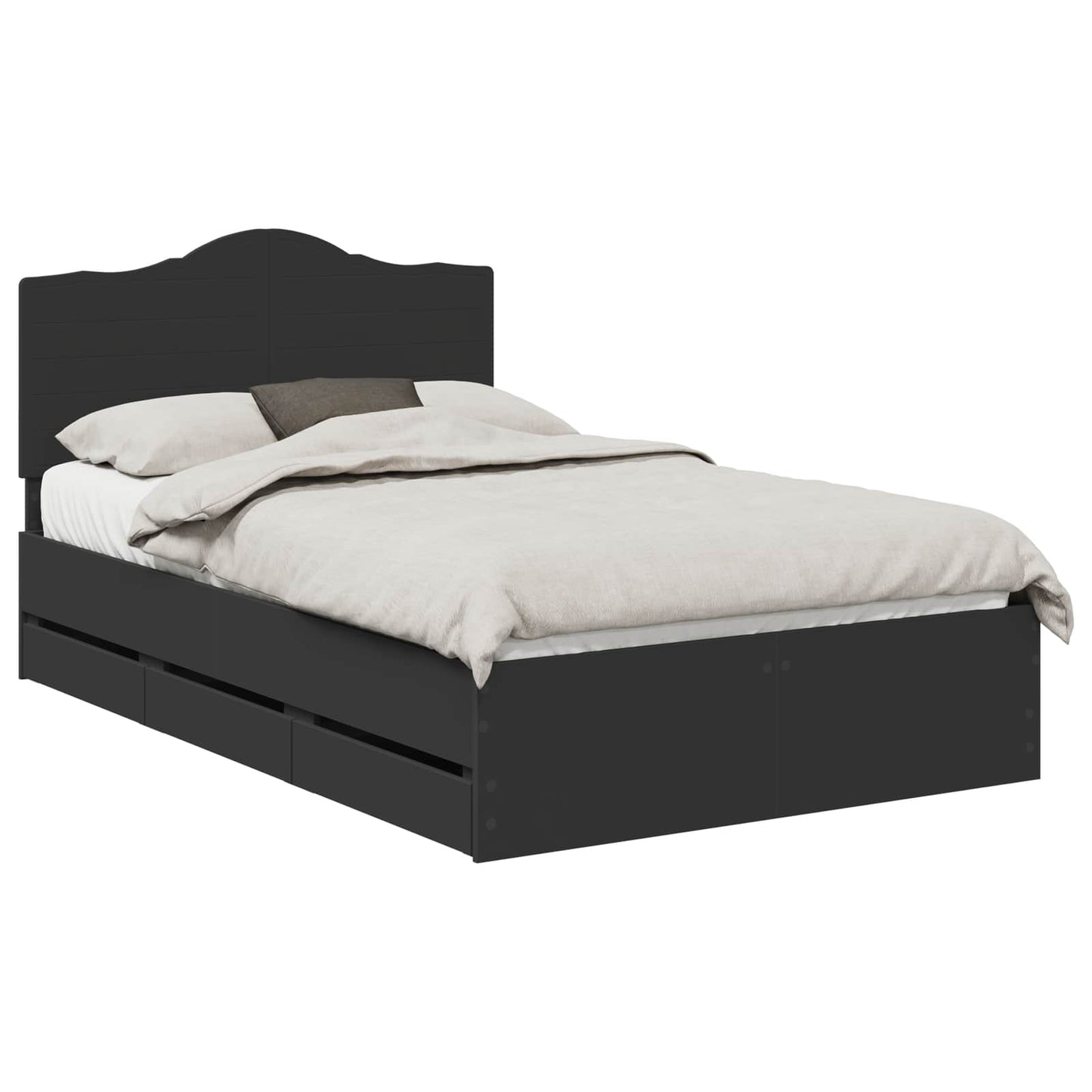 Struttura del letto Nero 135 x 190 cm Legno Ingegnerizzato