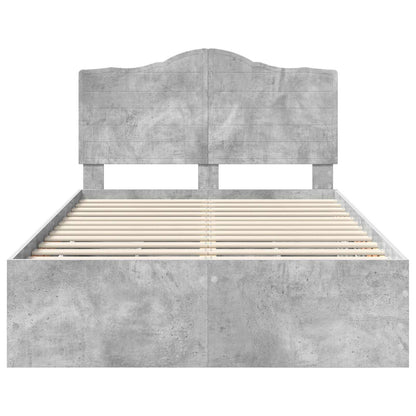 Struttura del letto con cassetto Grigio cemento 135 x 190 cm