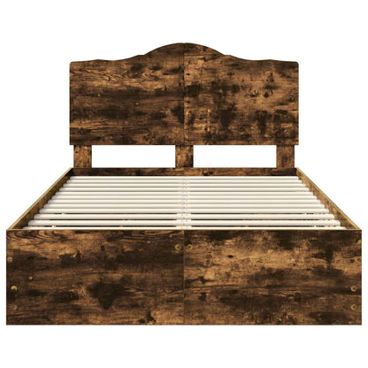 Struttura del letto con cassetto Rovere fumé 135 x 190 cm