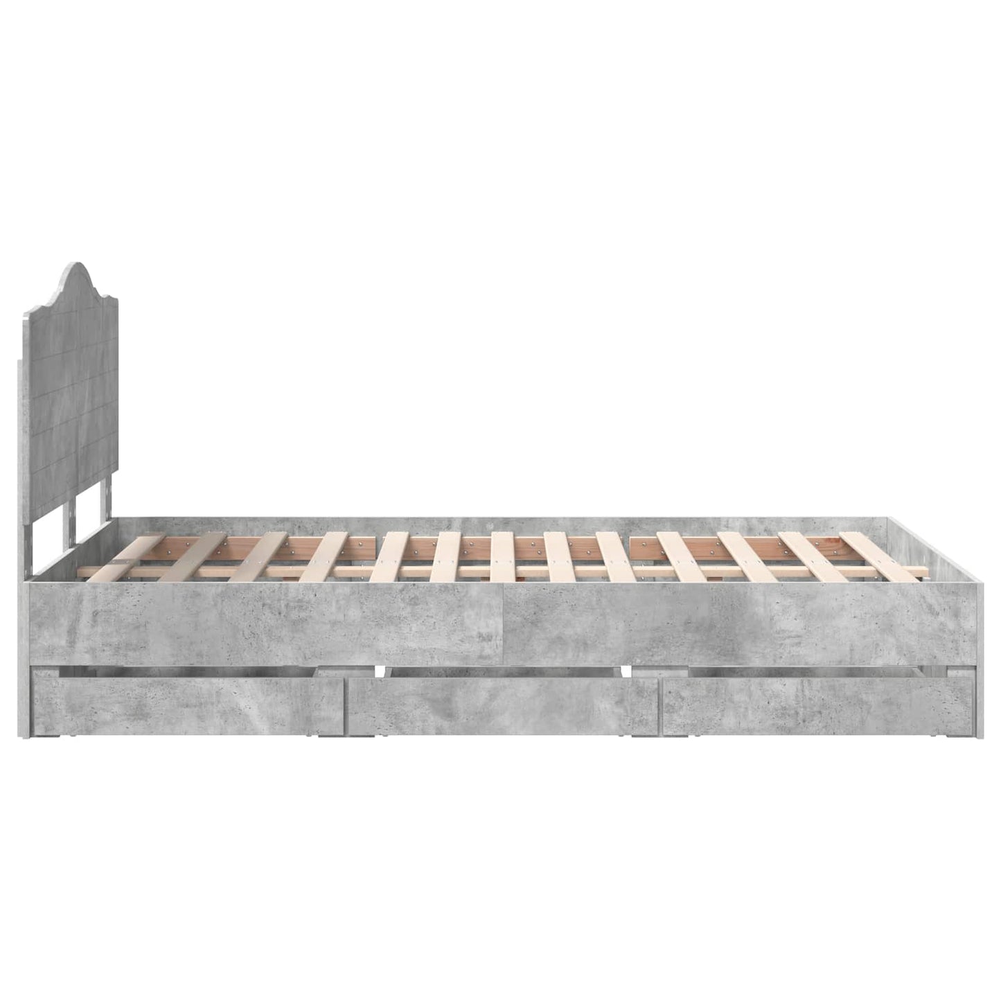Struttura del letto con cassetto Grigio cemento 120 x 190 cm