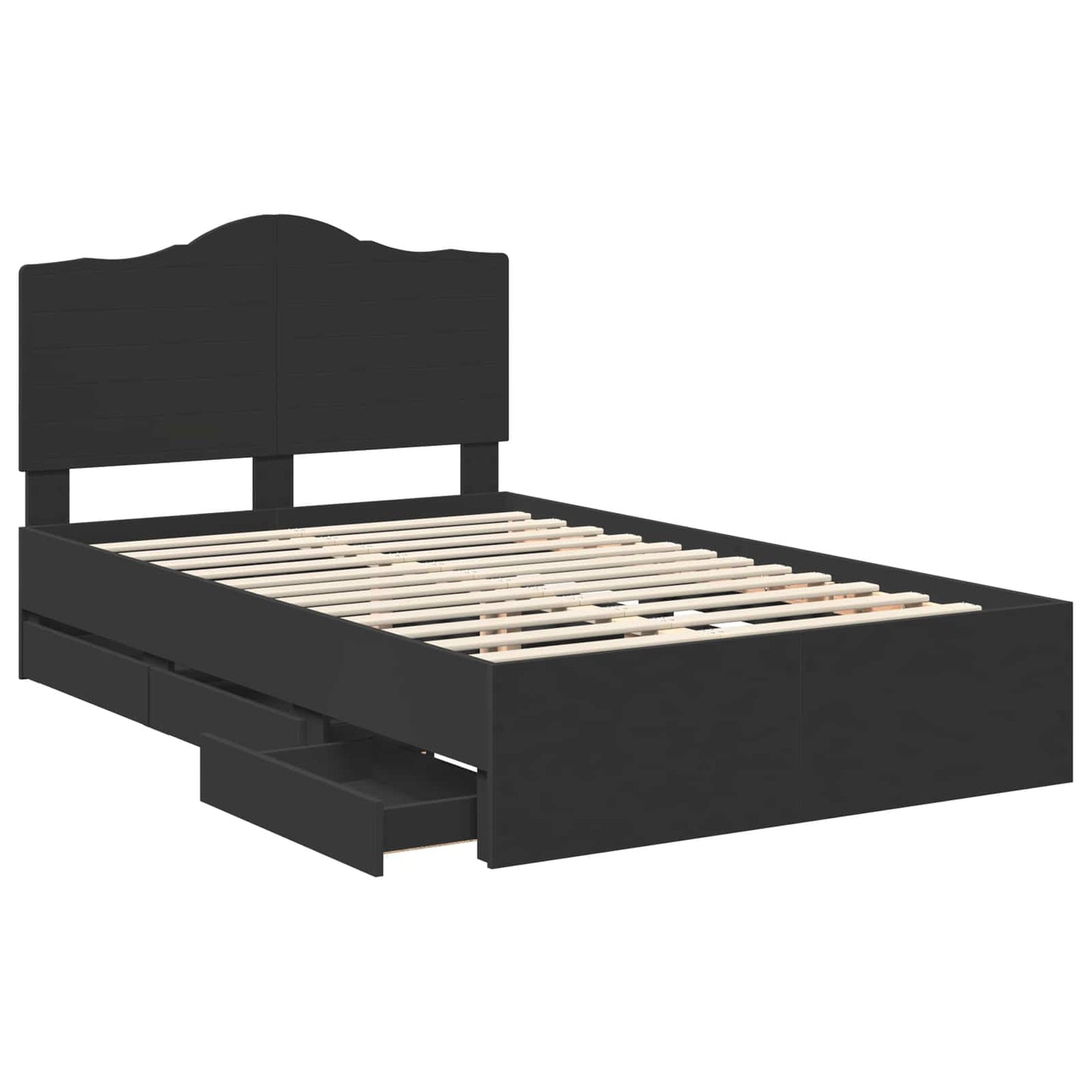 Struttura del letto Nero 120 x 200 cm Legno Ingegnerizzato