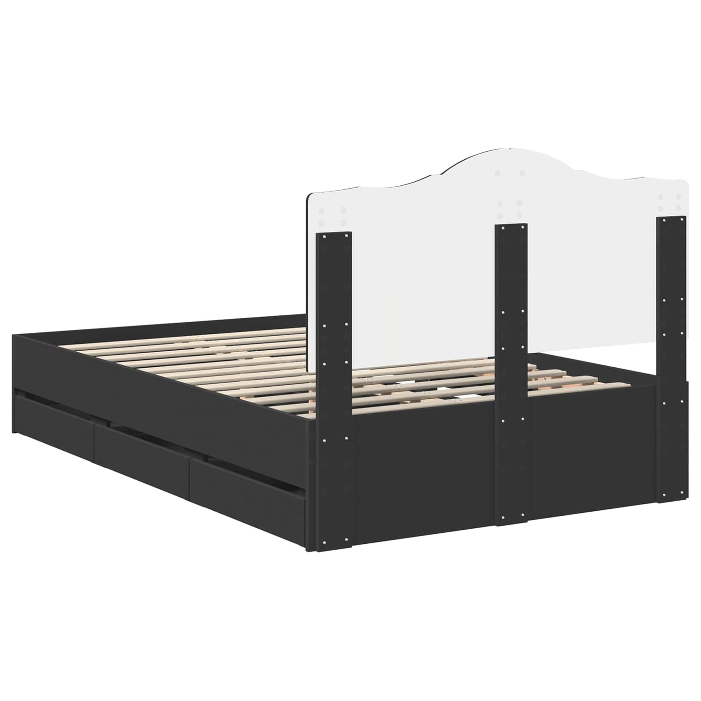 Struttura del letto Nero 120 x 190 cm Legno Ingegnerizzato | homemem39