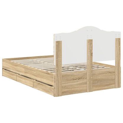 Struttura del letto con cassetto Rovere Sonoma 120 x 190 cm - homemem39