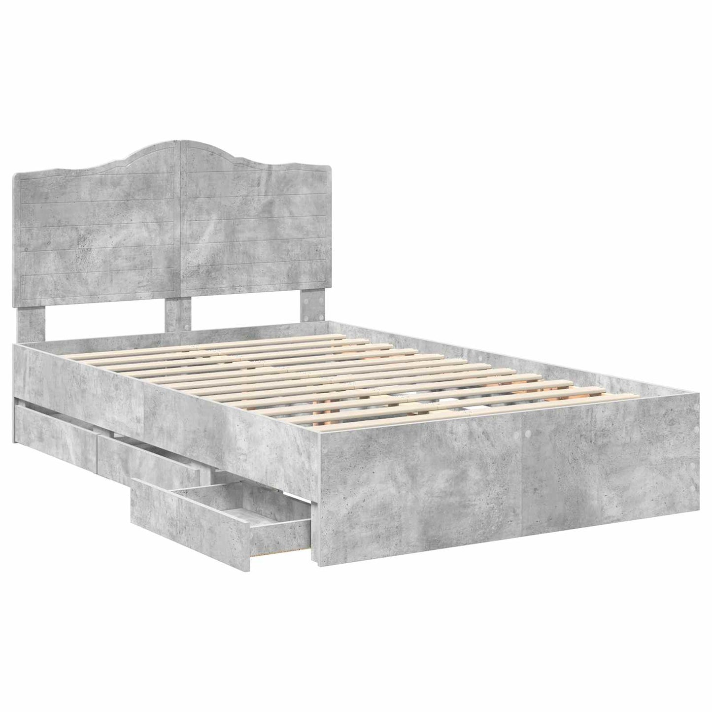 Struttura del letto con cassetto Grigio cemento 120 x 200 cm