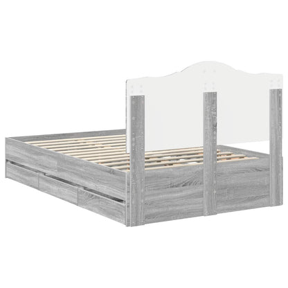 Struttura del letto con cassetto Sonoma grigia 120 x 190 cm - homemem39
