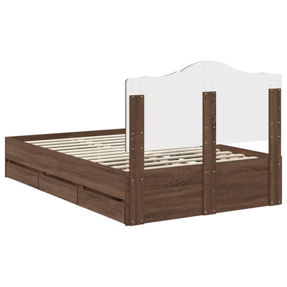 Struttura del letto con cassetto Quercia marrone 120 x 190 cm | homemem39
