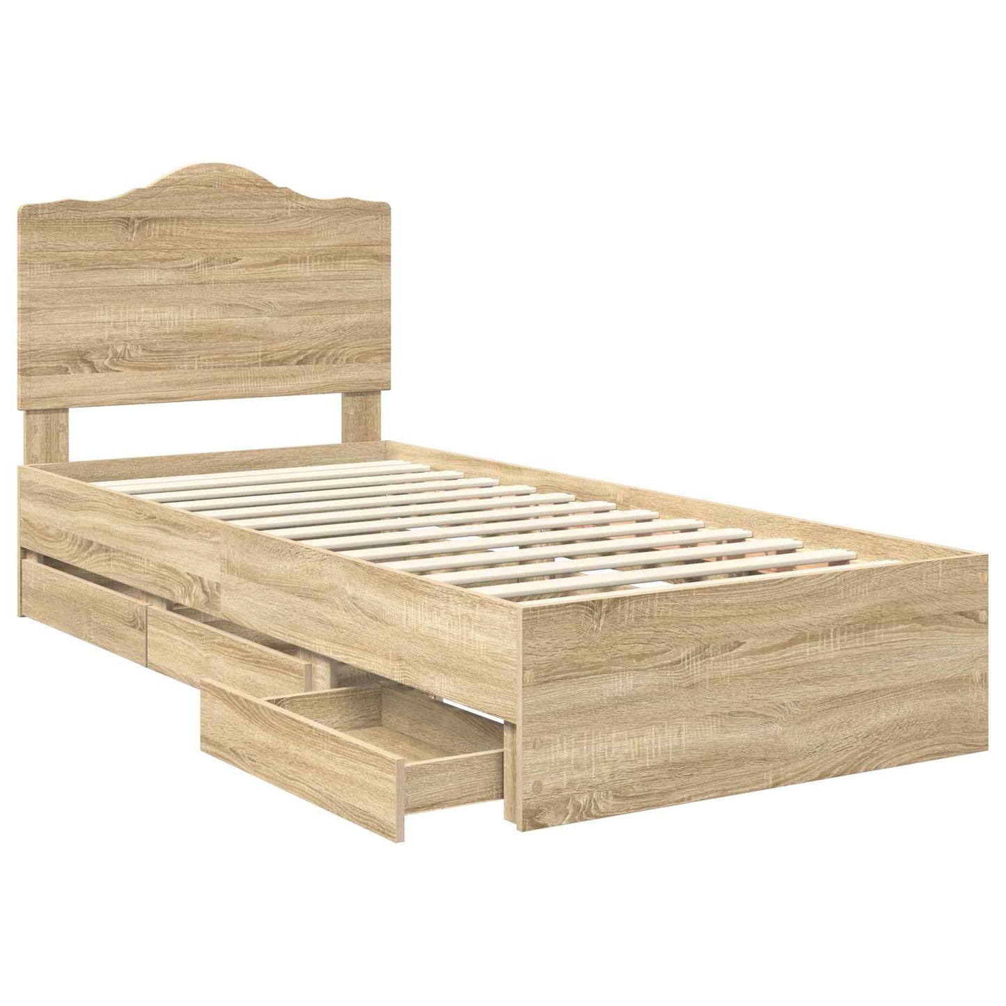 Struttura del letto con cassetto Rovere Sonoma 100 x 200 cm