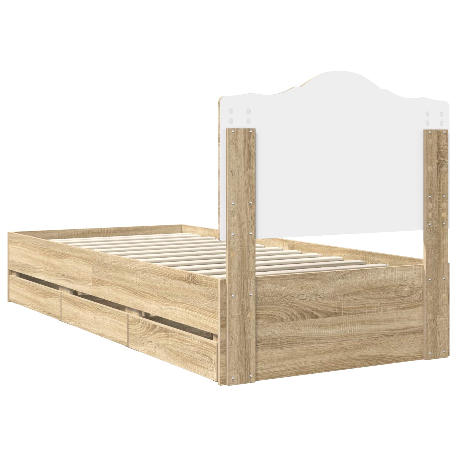 Struttura del letto con cassetto Rovere Sonoma 100 x 200 cm - homemem39