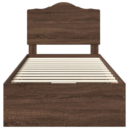Struttura del letto con cassetto Rovere Marrone 98.5 x 200 cm