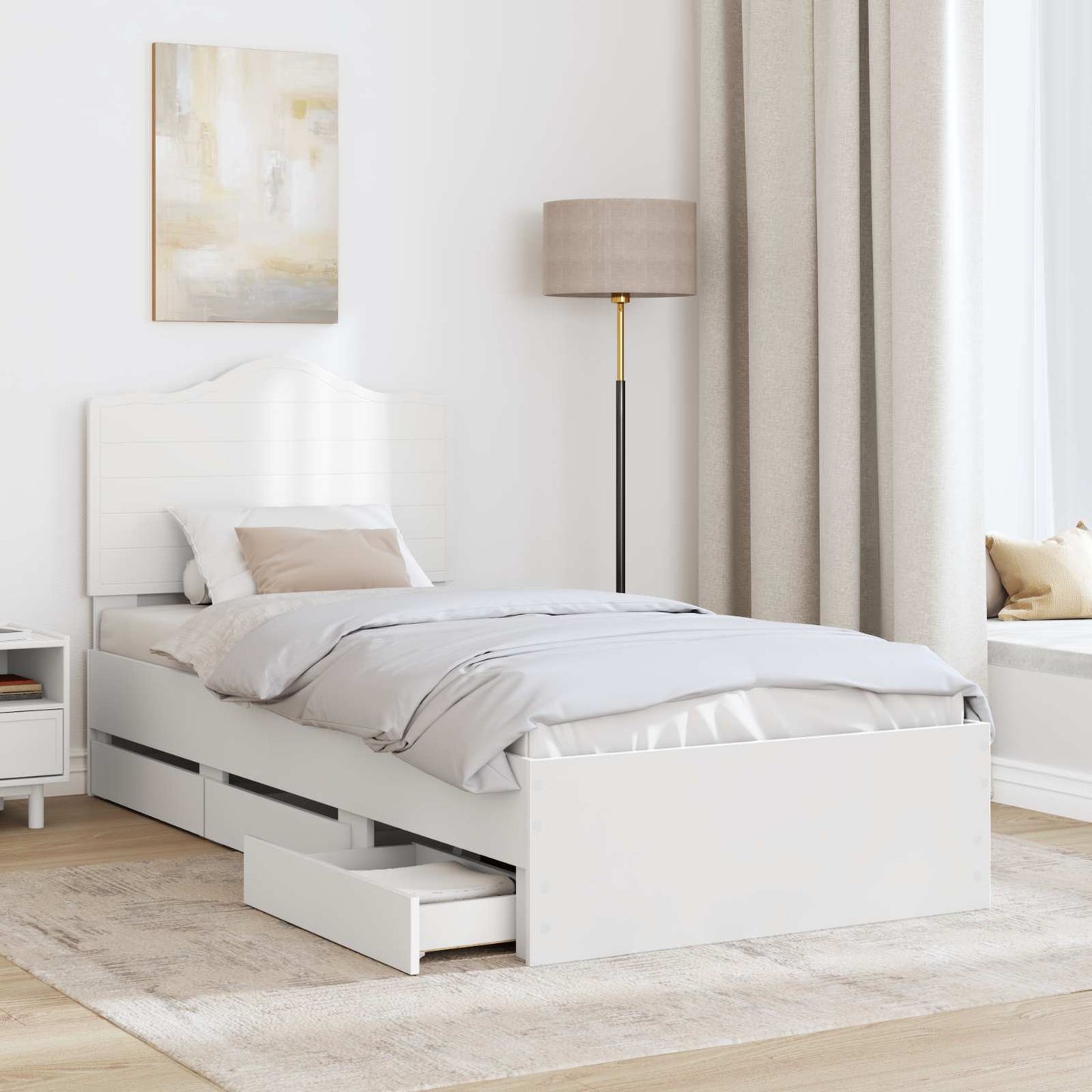 Struttura del letto Bianco 90 x 190 cm Legno Ingegnerizzato