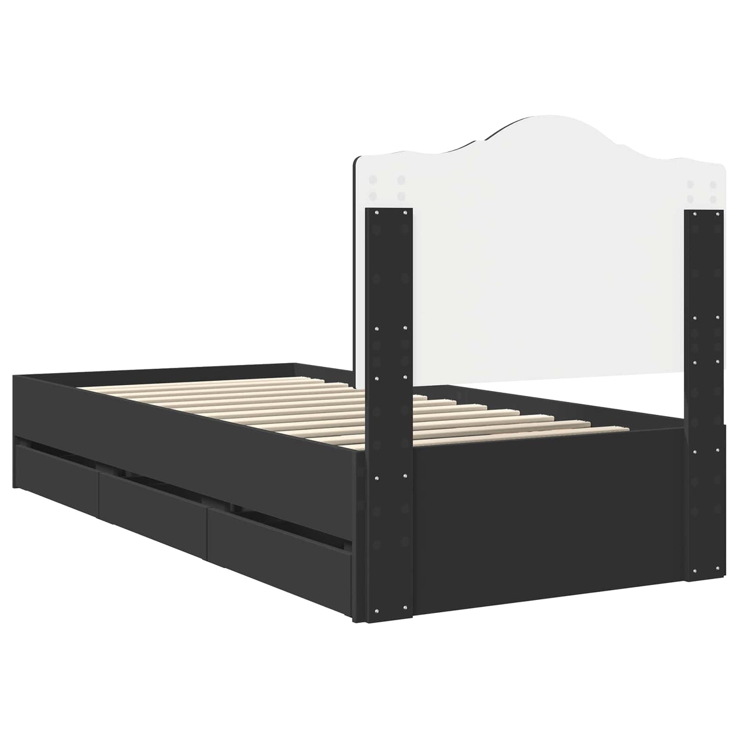 Struttura del letto Nero 90 x 200 cm Legno Ingegnerizzato | homemem39