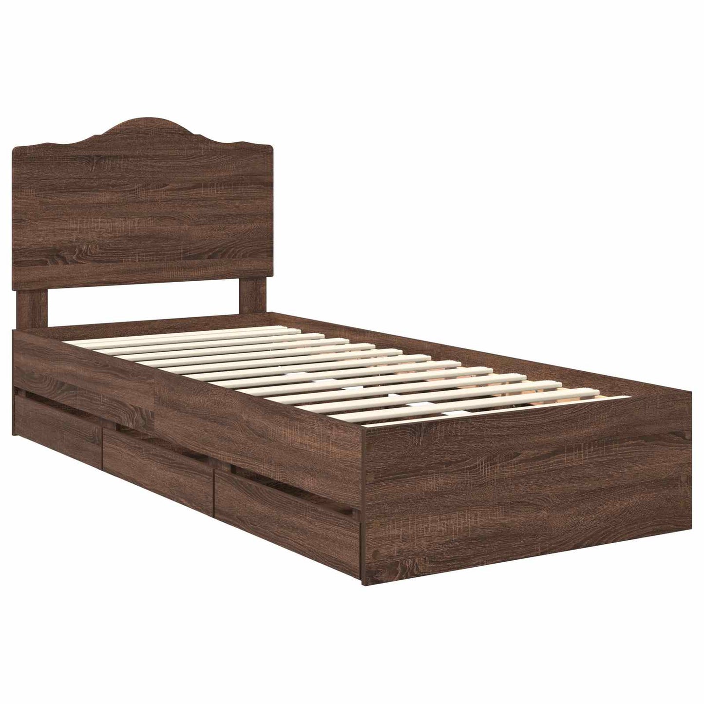 Struttura del letto con cassetto Rovere Marrone 90 x 190 cm