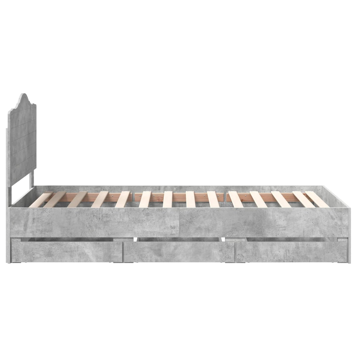 Struttura del letto con cassetto Grigio cemento 90 x 200 cm