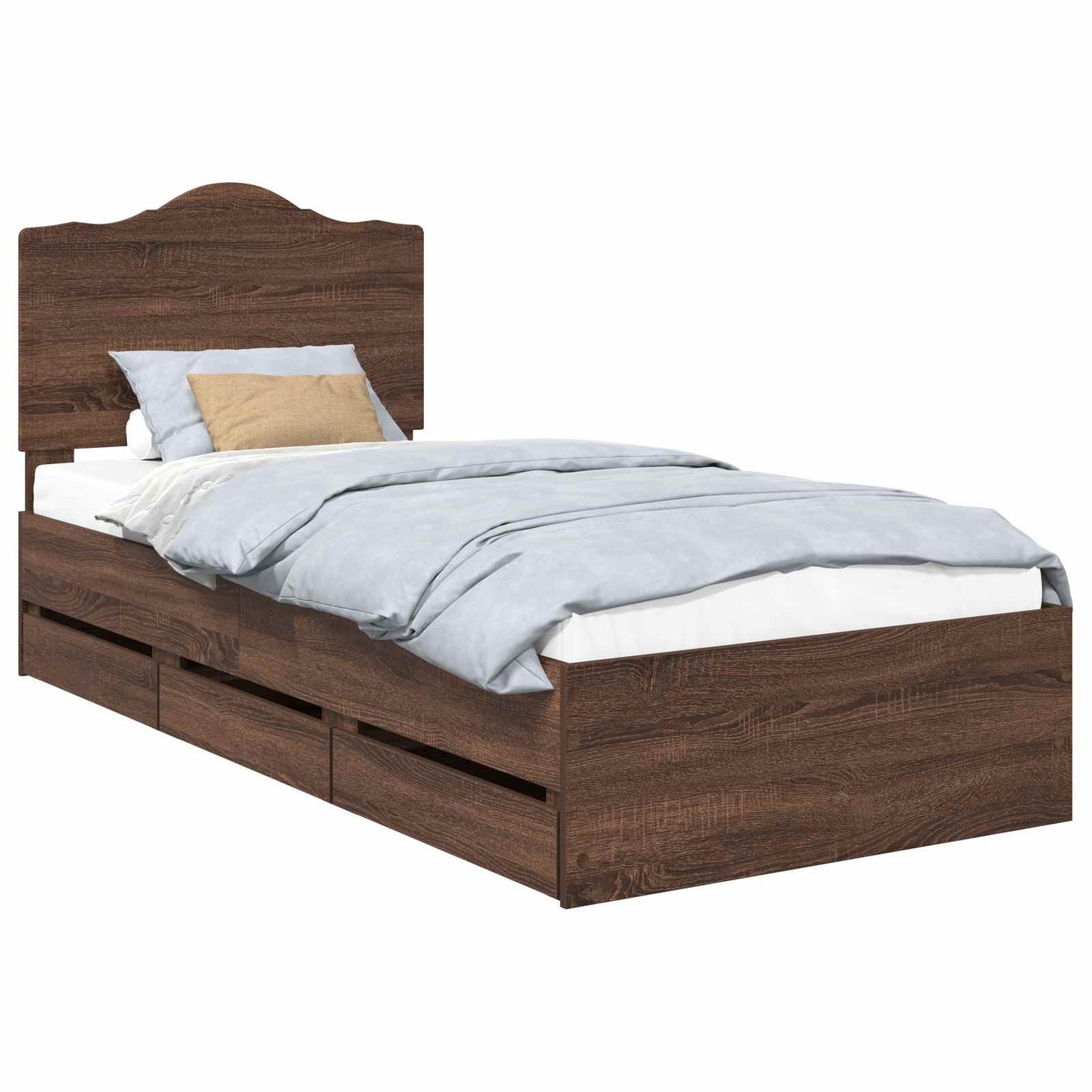 Struttura del letto con cassetto Rovere Marrone 90 x 200 cm