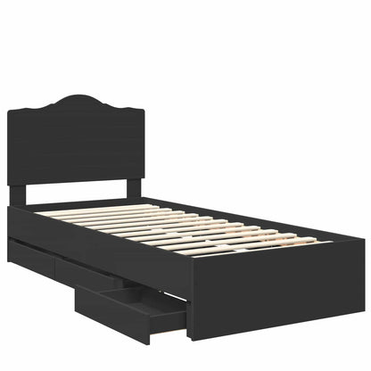 Struttura del letto Nero 75 x 190 cm Legno Ingegnerizzato