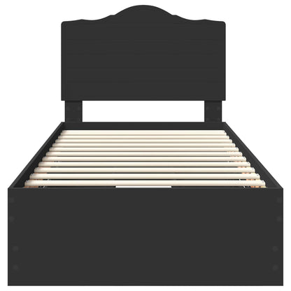 Struttura del letto Nero 75 x 190 cm Legno Ingegnerizzato