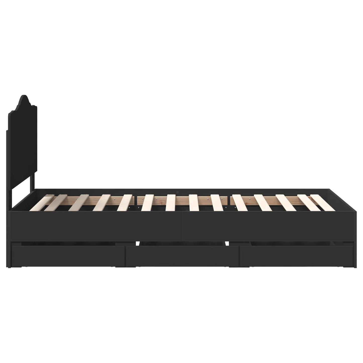 Struttura del letto Nero 75 x 190 cm Legno Ingegnerizzato