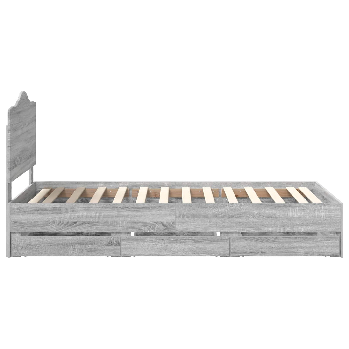 Struttura del letto con cassetto Grigio Sonoma 75 x 190 cm