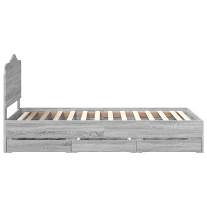 Struttura del letto con cassetto Grigio Sonoma 75 x 190 cm